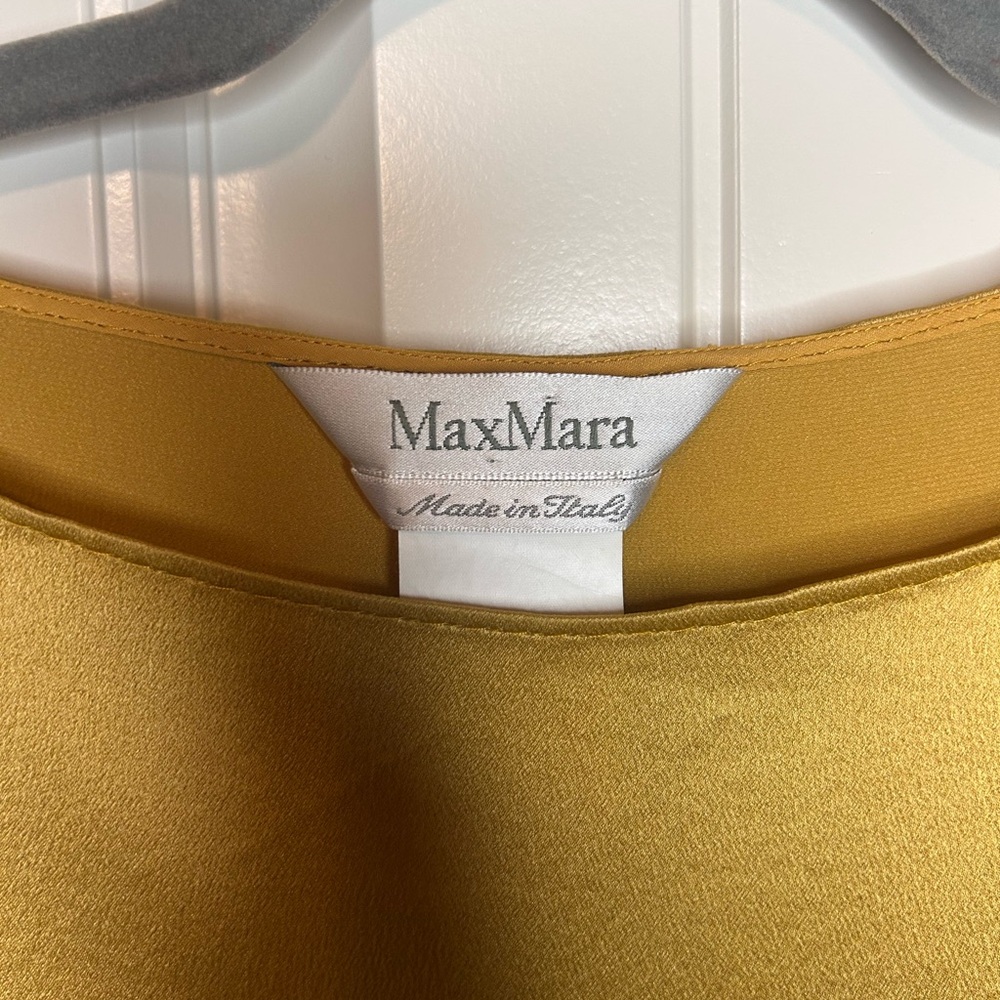 MaxMara Gold and Tan Midi Dress size 8 - Picture 2 of 8